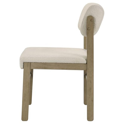 Coaster Kehoe Dining Side Chair Set of 2, Natural Oak and Cream 193932NAT - color: Natural Oak/Cream