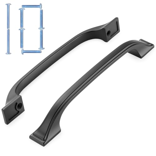 KOOFIZO 10 Pack 5 in Matte Black Cabinet Pulls, Black Drawer Handles 1958 - color: Black, size: 5" CC