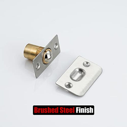 JQK Closet Door Ball Catch Hardware, Stainless Steel Catch Adjustable with Strike Plate, Brushed Satin Finish 4 Pack, HBC100-P4 - color: Brushed, size: Standard 4 Pack