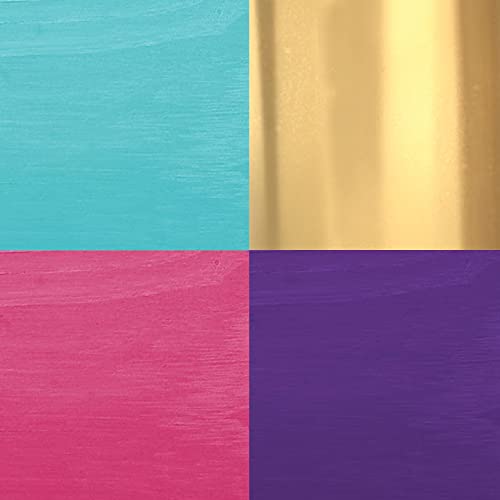 Unicorn SPiT Gel and Glaze Stain Celebration Collection: 4, 4oz. Bottles with Trebbies Detail Sticks (Zia Teal, Purple Hill Majesty, Pixie Punk Pink, Zeus Gold) - color: Celebration Collection