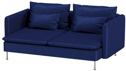 Heavy Velvet SODERHAMN Sofa Cover Compatible with IKEA Section Slipcover - color: Velvet Blue, size: Sofa Section