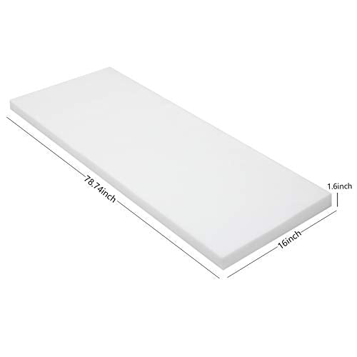 Patelai High Density Foam Padding for Cushions,79 x 16 x 1.6 Inch - size: 79 x 16 x 1.6 Inch