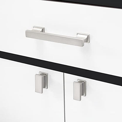 COTYKILEY 10 Pack 3.75 Inch(96mm) Brushed Satin Nickel Cabinet Handles Kitchen Cabinet Pulls Cabinet Door Handles Kitchen Cabinet Hardware - color: Brushed Satin Nickel, size: 3.75" Hole Center（96MM）
