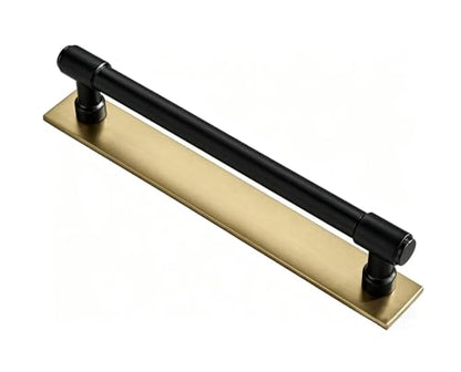khtumeware 5 Pack 10 Inch Hole Center Matte Black Cabinet pulls and Champagne Bronze Solid Backplate Cabinet Pulls Kitchen Cabinet Hardware for Cupboard Drawer Pulls - color: Black And Champagne Bronze, size: 8"(203mm) Hole Center