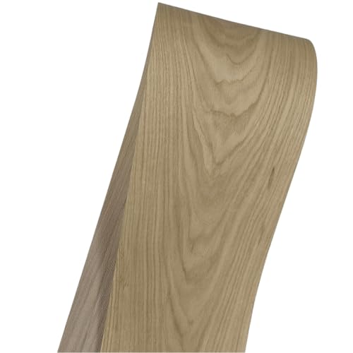 White Oak Wood Veneer Sheet,Flat Cut,8.5''x 98'',Iron On Stick Veneer Roll Without Paper,Pre-glued Hot Melt Self Adhesive Tape for Cabinet Furniture Plywood Door Speaker Renovation - color: White Oak
