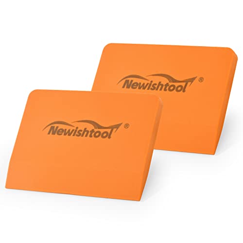 NEWISHTOOL Soft Silicone Small Squeegee for Vinyl, 2 PCS Rubber PPF Tool - color: Orange
