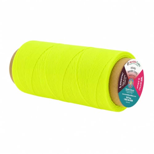 Mandala Crafts 130M 0.55mm Lime Green Round Waxed Thread for Leather Sewing - color: Lime Green, size: Round 0.55mm 142 Yards 130M