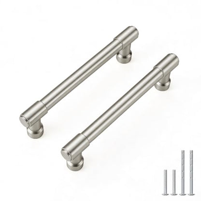 Goldenwarm 10 Pack 3-3/4 Inch Brushed Nickel Cabinet Pulls Modern Kitchen & Bathroom Hardware Heavy Duty Zinc Alloy Drawer Handles with Complete Screw Kit Consistent Finish for Whole-Home Renovations - color: Brushed Satin Nickel, size: 3-3/4 Inches Hole