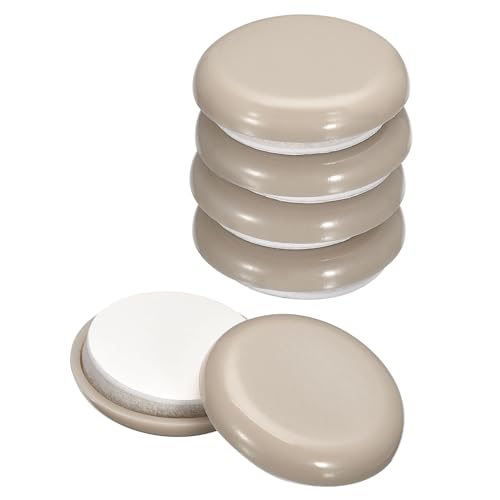 uxcell Furniture Sliders, 16Pcs 1 1/4" - Plastic Self-Adhesive Round Sliding Pads, Chair Glides for Carpeted Tile Vinyl Hardwood Floors (Grey) - size: 1 1/4"