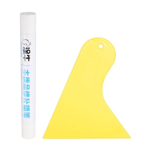 HARFINGTON Wood Filler Sticks Wood Furniture Scratch Repair Filler Sticks Furniture Touch Up Markers with Yellow Scraper for Wood Holes Wood Floor Table Door Cabinet, Light White - color: Light White