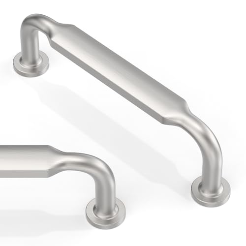 10 Pack Brushed Satin Nickel Cabinet Pulls 4 Inch(102mm) Kitchen Cabinet Handles Solid Zinc Alloy Cabinet Hardware Drawer Pulls - color: Brushed Satin Nickel, size: 4" Hole Center