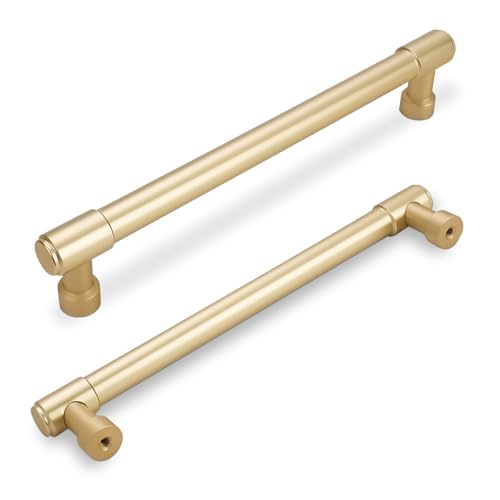 10 Pack 10 Inch(254mm) Kitchen Cabinet Handles Brushed Gold Cabinet Pulls Alloy Drawer Pulls Solid Cabinet Hardware - color: Brushed Gold, size: 10'' Hole Center(254mm)