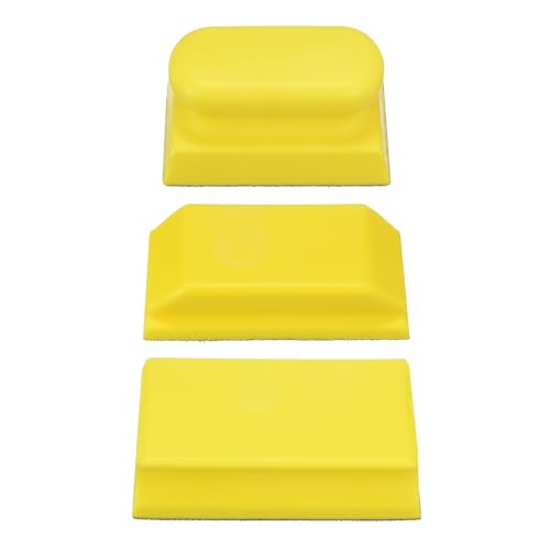 HARFINGTON 3pcs Hand Sanding Blocks Rectangle with Hook and Loop Backing