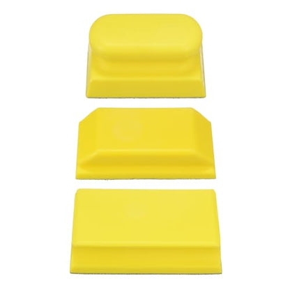 HARFINGTON 3pcs Hand Sanding Blocks Rectangle with Hook and Loop Backing
