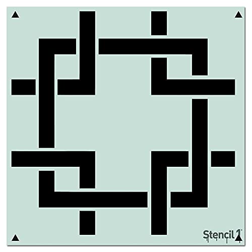 Stencil1 Square Lattice Repeat Pattern Stencil 11" x 11" Wallpaper Wall