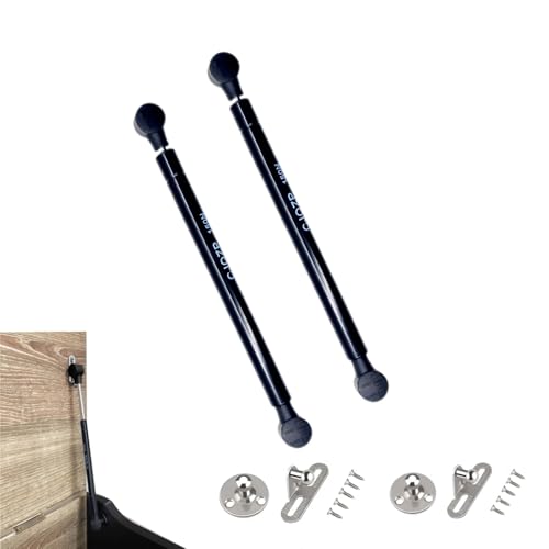 2 Pack 14Inch 150N/33 lbs Soft Close Toy Box Hinges Gas Strut Safety Hinges for Heavy Curved, Round, Arched & Flat Lids, Cabinet(Black) (2, Black) - color: black 150N