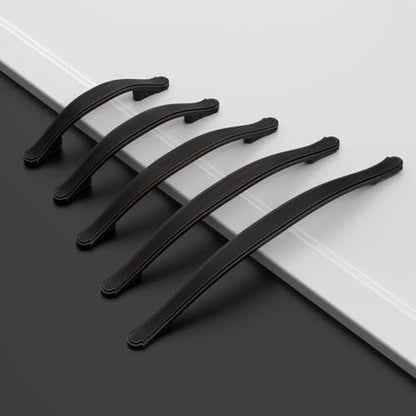Amerdeco 10 Pack Oil Rubbed Bronze Cabinet Pulls 3 Inch(76mm) Hole Center Drawer Pulls Cabinet Hardware Kitchen Cabinet Handles for Bathroom Dresser Pulls ZH0068 - color: Oil Rubbed Bronze, size: 3"/76MM Hole Center
