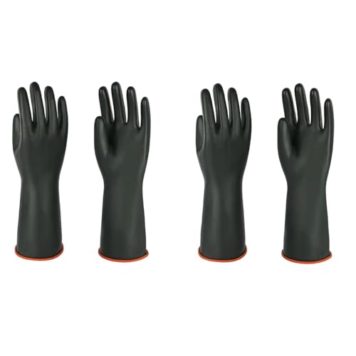 North Tower Heavy-Duty Latex Chemical Resistant Gloves,Long Rubber Gloves ﻿ - size: 14”（2 pair）