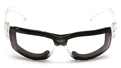 Pyramex Intruder Safety Eyewear Clear Frame Full Foam Padding Clear Anti-Fog Lens - color: Clear Anti-fog Lens/ Clear Frame, style: Full Foam Padding