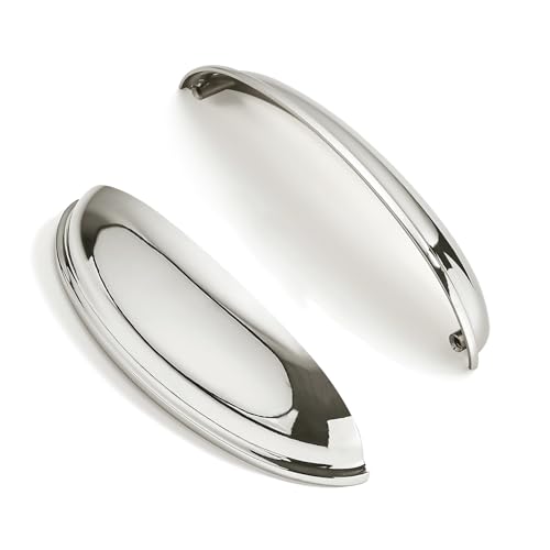 10 Pack 5" Drawer Pulls Polished Nickel Cabinet Cup Pulls Kitchen Hardware Cabinet Handles Drawer Handles Knobs 5 inch Hole Center - color: Polished Nickel, size: 5"(128mm) Hole Center