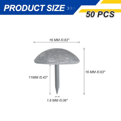 Carbon Steel Upholstery Tacks 5/8" x5/8" 50 Pcs Silver - color: Silver, size: 5/8" x 5/8"