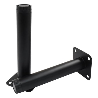 6 Inch Adjustable Metal Furniture Legs 4 Pack Black with Screws - size: 6 inches