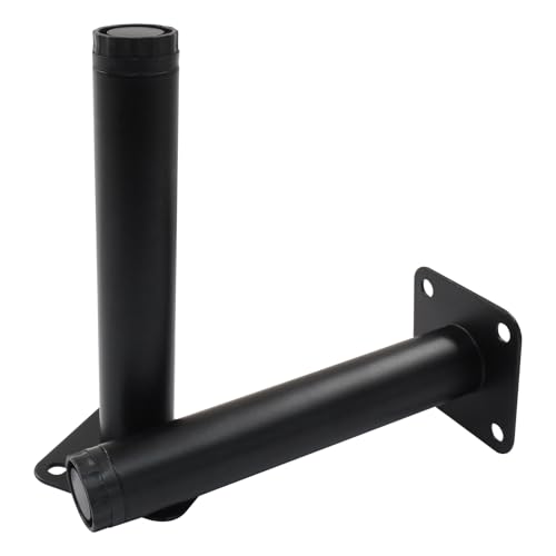 7 Inch Adjustable Metal Furniture Legs 4 Pack Black with Screws - size: 7 inches