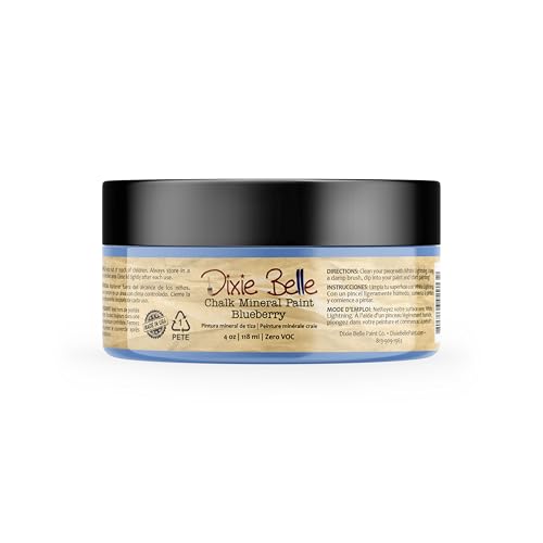 Dixie Belle Paint Company Chalk Mineral Paint - Blueberry (4oz) - color: Blueberry, size: 4 Fl Oz (Pack of 1)