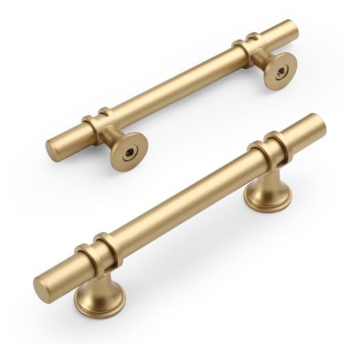 Amerdeco 10 Pack Matte Gold Cabinet Pulls 3.75 Inch(96MM) Hole Centers Kitchen Cabinet Handles Cabinets Hardware Drawer Pulls ZH0058 - color: Gold, size: 3.75"/96MM Hole Center