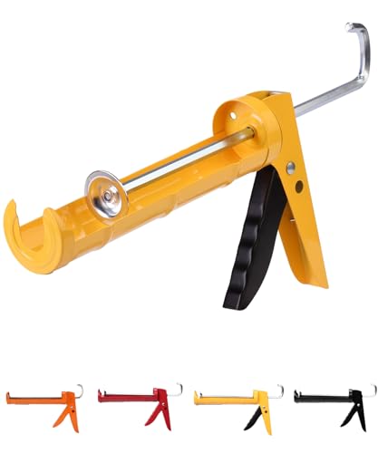 Bates- Caulking Silicone Gun, 10:1 Thrust Ratio, Hand Caulking Guns, No Drip - color: Yellow, size: 1 Pack
