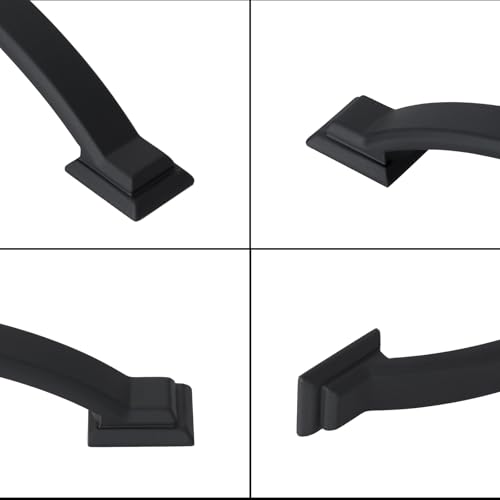 10 Pack 3-3/4 Inch Cabinet Pulls Matte Black Kitchen Cabinet Handles Zinc Alloy Drawer Pulls Solid Cabinet Hardware - color: Matte Black, size: 3-3/4'' Hole Center(96mm)