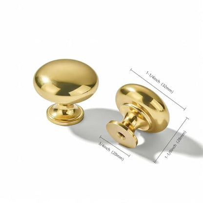 khtumeware Aged Brass Cabinet Knobs Cabinet 5 Pack 1-1/4 inch Diameter Round Knobs for Kitchen Cabinets,Bathroom Dressers and Cupboards - color: Aged Brass, size: 1-1/4 inch(32mm)