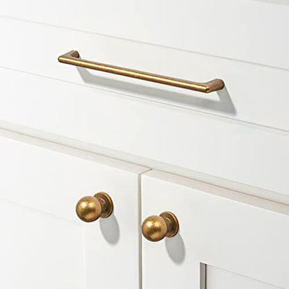 khtumeware 10 Pack 1 inch Vintage Retro Antique Brass Zinc Alloy Cabinet Knob - Single Hole Center Cabinet Pull Hardware for Bedroom, Kitchen.