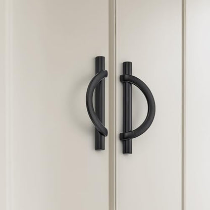 HOME EDIT Matte Black Cabinet Pulls Curved, 3-3/4 Inch/96 mm, 10 Pack - color: Matte Black, size: 3-3/4 Inch Hole Center