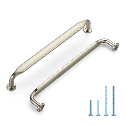 HOME EDIT Brushed Nickel Solid Cabinet Handles & Pulls 6-1/4 Inch 10 Pack - color: Brushed Nickel, size: 6-1/4 inches Hole Center