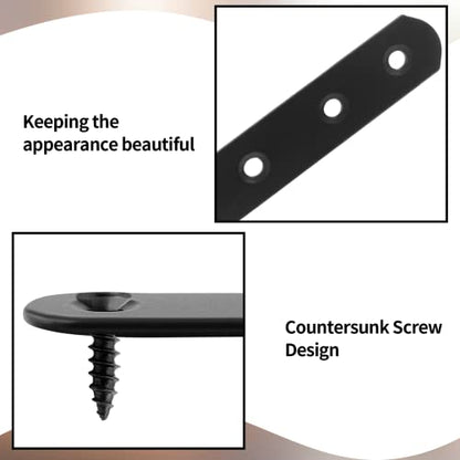 Jiozermi 8 Pcs Straight Brace, 3.9" x 0.8", Stainless Steel,Black - size: Black, 3.9” x 0.8”, 8 Pcs