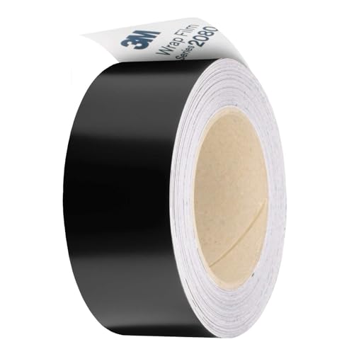 4 inchesx50 Feet Satin Black Vinyl Wrap Kit for Black Out Chrome Delete Made from Genuine 3M 2080 Film Window Trim Door Trim - color: Satin Black, size: 4 inches x 50 Feet