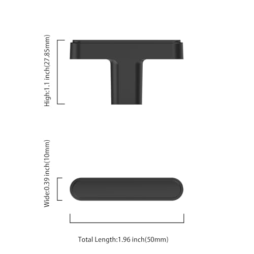 10 Pack Matte Black Modern Rectangular Kitchen Cabinet Knobs - color: Matte Black, size: knob