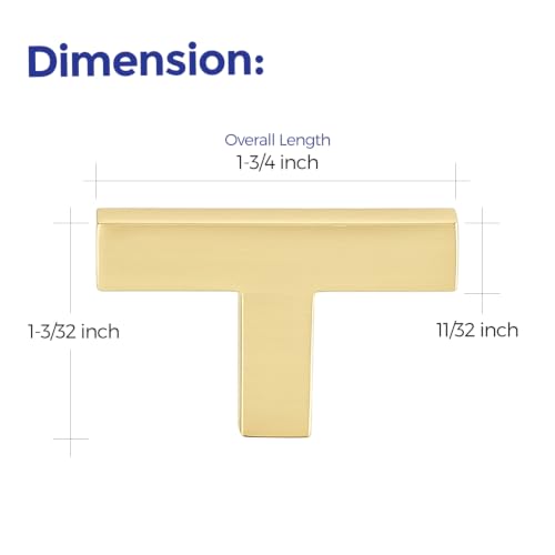 Ravinte Brushed Gold Cabinet Handles Solid Cabinet Pulls Single Hole 5 Pack - color: Brushed Gold, size: Single Hole