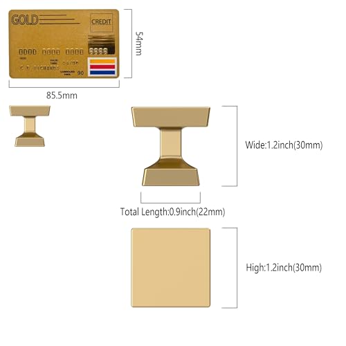 Amerdeco 10 Pack Champagne Bronze Cabinet Knobs 1.2" - color: Champagne Bronze, size: Knob