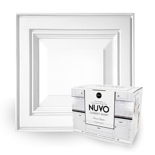 Nuvo Titanium Infusion Cabinet Makeover Kit - Easy DIY 7-Piece Set, Brilliant White, Long-Lasting Finish - color: Titanium Infusion, style: Full Sized Kit