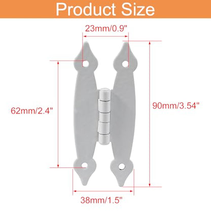12 Pcs H-Shape Cabinet Hinges, White Hammercraft Flat Flush Mount - color: White, size: 12 Pack