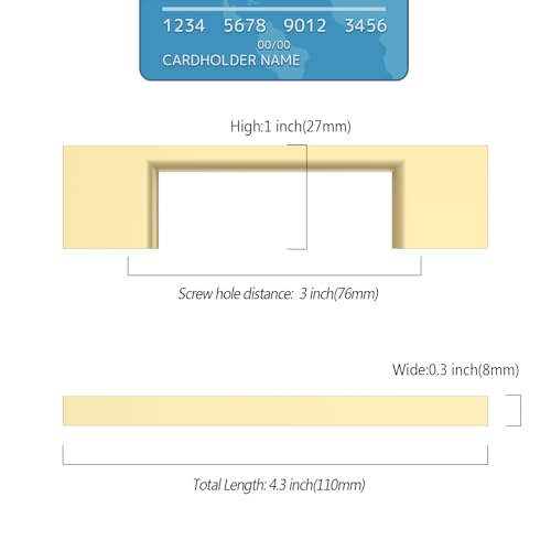 9BUILD 10 Gold Cabinet Pulls, 3 Inch Handles - Kitchen Cabinets - color: Brushed Gold, size: 3"/76MM Hole Center, style: 10 Pack