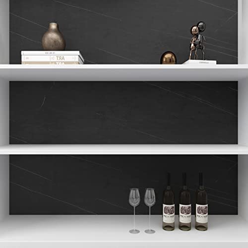 Decotalk 15.7x200 Inch Matte Black Countertop Contact Paper Marble - size: 15.7" x 200"