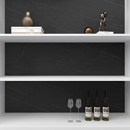 Decotalk 15.7x200 Inch Matte Black Countertop Contact Paper Marble - size: 15.7" x 200"