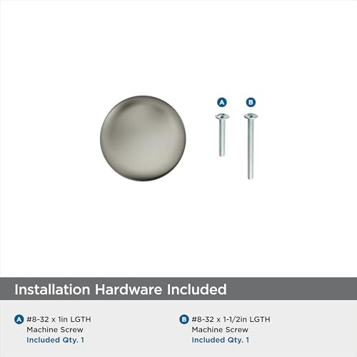 Amerock 1-1/4" Round Edona Antique Silver Cabinet Knob - color: Antique Silver, size: 1-1/4 Inch (32 mm) Diameter