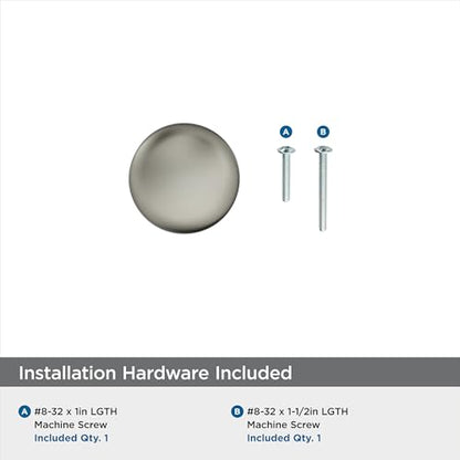 Amerock 1-1/4" Round Edona Antique Silver Cabinet Knob - color: Antique Silver, size: 1-1/4 Inch (32 mm) Diameter