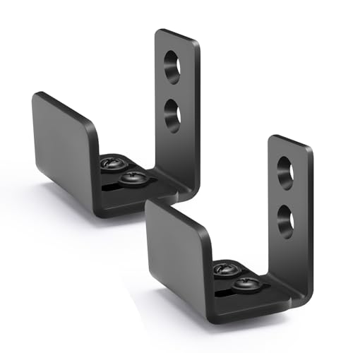 Sliding Barn Door Bottom Floor Guide, U Shape Adjustable Stay Roller, Flexible Adjustable Fit Distance, Flush Flat Bottom Design, Wall Mount System, for Door & Cabinet, 2 Pack