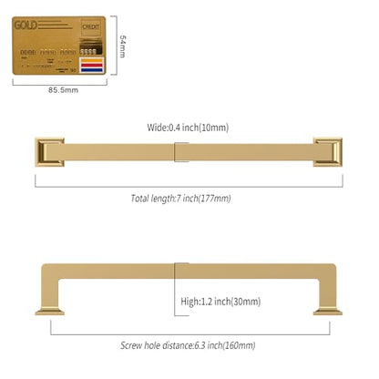Champagne Bronze Cabinet Handles Kitchen Pulls 6.25 Inch 10 Pack - color: Champagne Bronze, size: 6.3" Hole Center