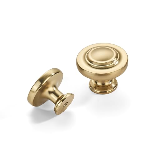 khtumeware 4 Pack Large 1-3/4 Inch Cabinet Knob, Metal Zinc Alloy Handle, Champagne Bronze Drawer Handle, Bifold Closet/Wardrobe/Cabinet/Bathroom Cabinet Door Knobs, Durable - color: Champagne Bronze, size: 1-3/4 Inch Diameter-Knob